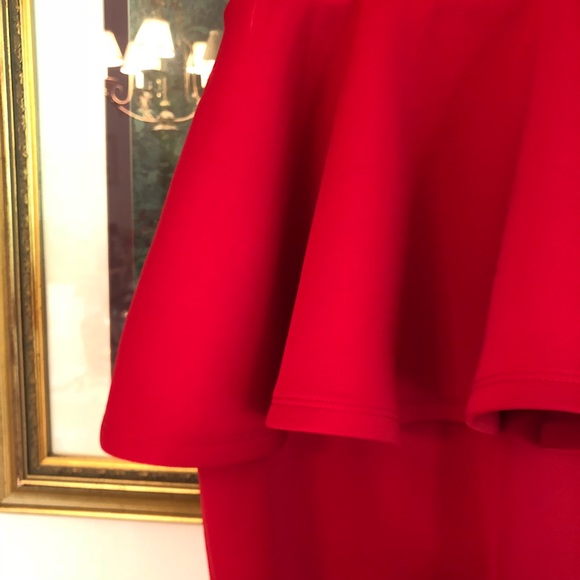 Scuba neoprene peplum plunge dress L - Picture 4 of 4